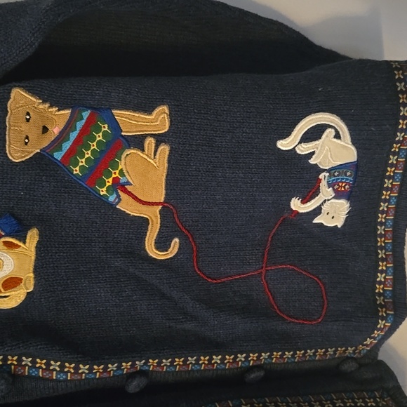 Bechamel Dark Blue Cardigan with Animal Designs - Picture 5 of 10